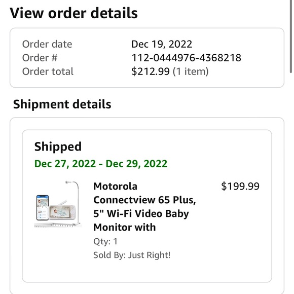 Motorola Connectview 65 Plus, 5" Wi-Fi Video Baby Monitor w/ Over-The-Crib Mount - Picture 3 of 6
